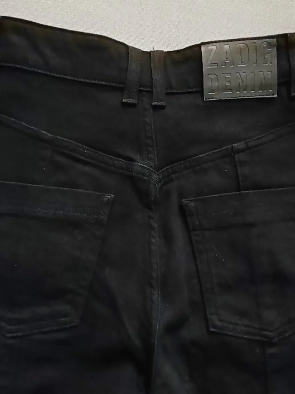 Zadig & Voltaire Eyes Denim Eco Flare Jeans Black Size 26 Cargo Pockets NWT - Picture 13 of 16